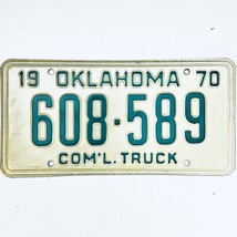 1970 United States Oklahoma Commercial Truck License Plate 608-589 - $18.80