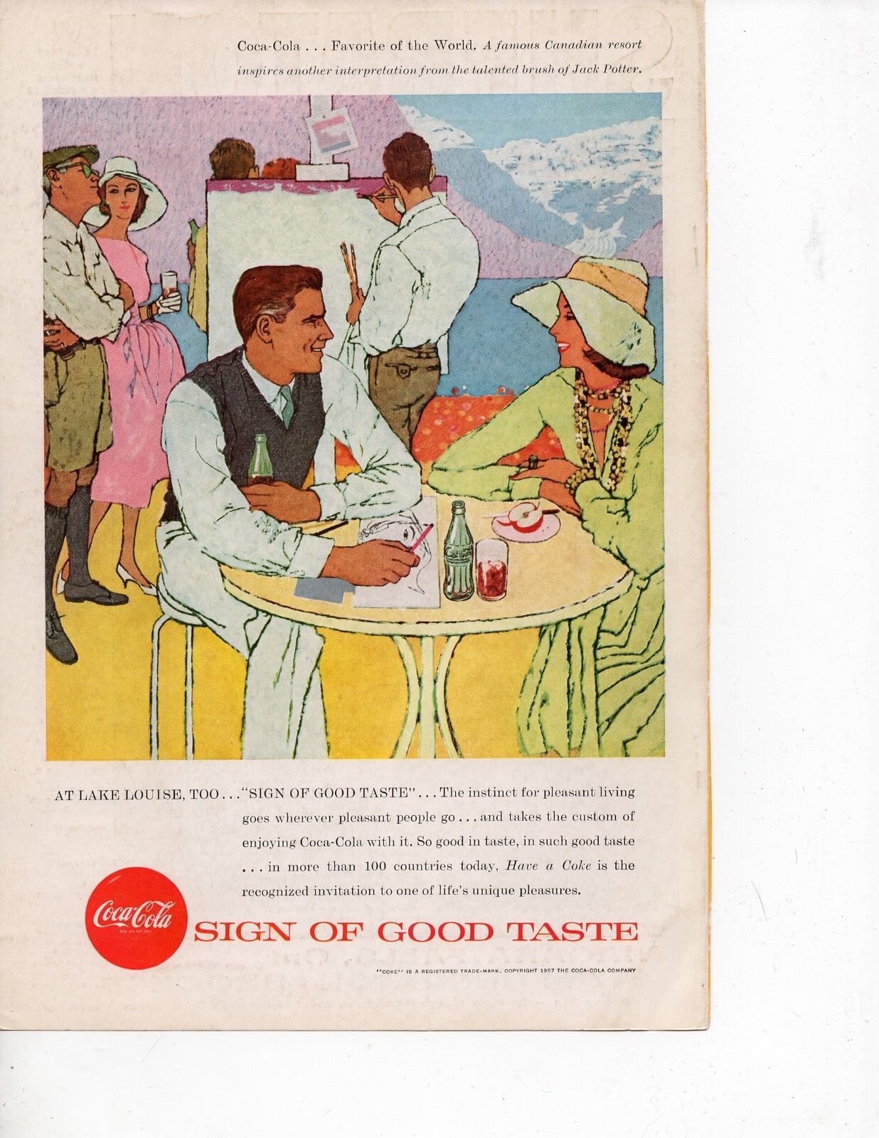 Coca Cola Coke Vintage Print Ad 1957 Sign of Good Taste - $7.69