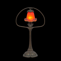 Beautiful Berliner Art Nouveau Brass Lamp Red Fruit &quot; Table Desk Lamp - $6,260.86 MXN