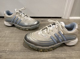 Adidas Powerband AdiPRENE Golf Womens Size 6 Blue Silver Golf Cleats Shoes - £16.94 GBP