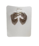 J. Crew Made-in-Italy dimensional hoop earrings white taupe new with tags - $32.48 CAD