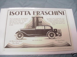 1928 Automobile Ad Isotta Fraschini The Chassis - £6.24 GBP