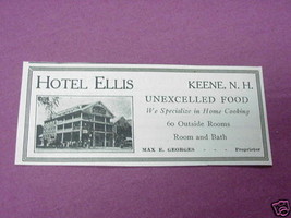 1927 Ad Hotel Ellis, Keene, N. H. - £6.26 GBP