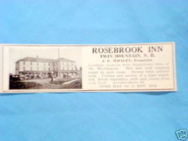 1927 Ad Rosebrook Inn, Twin Mountain, N. H. - £6.31 GBP