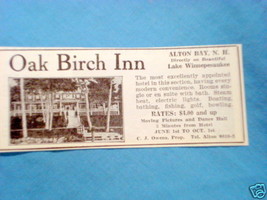 1927 Ad Oak Birch Inn, Alton Bay, N. H. - $7.99