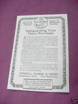 1923 Wessell, Nickel &amp; Gross Ad Piano Action - $7.99