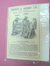 1924 Ad Bentley &amp; Jackson Ltd. Bury, England U.K. - £6.28 GBP