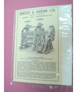 1924 Ad Bentley &amp; Jackson Ltd. Bury, England U.K. - $10.96 CAD