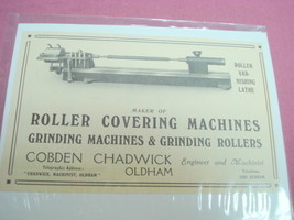 1924 Roller Covering Machines Ad Cobden Chadwick, U.K. - £6.28 GBP