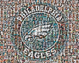 Philadelphia Eagles Photo Mosaic Print designed using over 100 of the greatest E - £35.06 GBP+