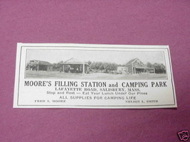 1927 Ad Moore&#39;s Filling Station, Salisbury, Mass. - $150.98 MXN