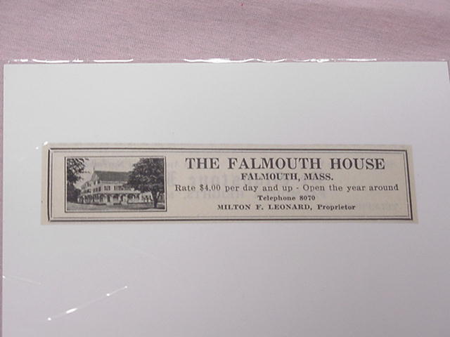 1927 Ad The Falmouth House, Falmouth, Mass. - $7.99