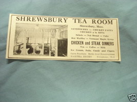 1927 Ad Shrewbury Tea Room, Shrewsbury, Mass. - £6.31 GBP