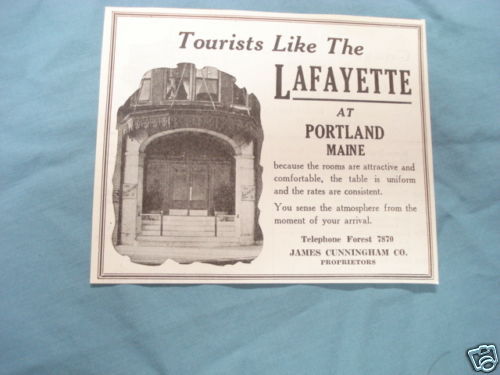 1927 Ad The Lafayette at Portland, Maine - $7.99