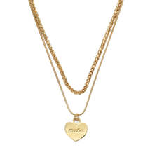 18K Gold-Plated &#39;Cute&#39; Layered Heart Pendant Necklace - £11.08 GBP