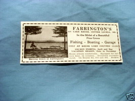 1927 Ad Farrington&#39;s, On Lake Kezar, Center Lovell, Me. - £6.29 GBP