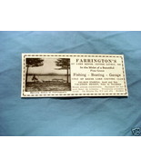 1927 Ad Farrington&#39;s, On Lake Kezar, Center Lovell, Me. - $10.96 CAD