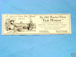 1927 Ad Old Thacher Place Tea House Yarmouthport, Mass - $7.99