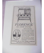 1921 Florence Oil Cook Stoves Gardner, Mass. - £6.28 GBP