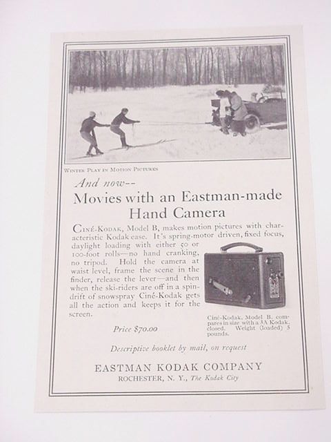 1925 Cine&#39;-Kodak Model B Camera Ad Eastman Kodak Co. - $7.99