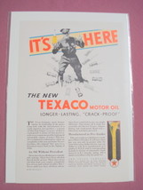 1930 The New Texaco Motor Oil Color Ad - £6.27 GBP