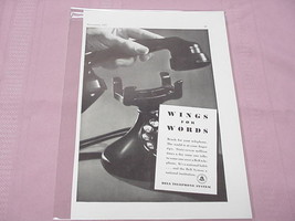 1937 Ad Bell Telephone System Wings For Words - $7.99