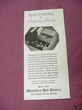 1937 Ad Monastery Hill Bindery, Chicago - £6.40 GBP