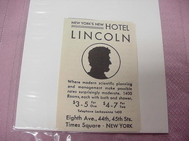 1930 Ad New York&#39;s New Lincoln Hotel - £6.28 GBP