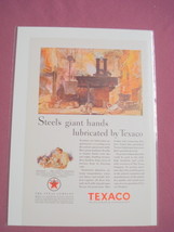 1930 Texaco Lubricants In The Steel Industry Color Ad - £6.37 GBP