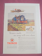 1930 Texaco Lubrication Color Ad Featuring Farm Tractor - £6.38 GBP