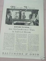 1931 Baltimore &amp; Ohio Ad B&amp;O Air Conditioned Train - £6.31 GBP