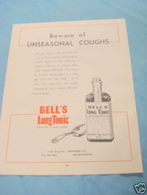1945 South Africa Ad Bell&#39;s Lung Tonic - $9.99