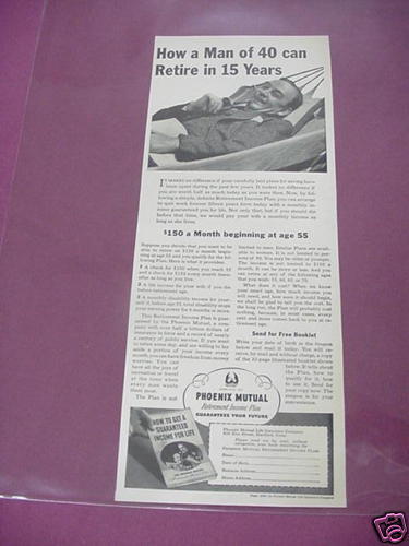 1940 Ad Phoenix Mutual Life Insurance Company, Hartford - $7.99