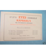 1945 South Africa Ad Raphael&#39;s Opticians - £6.28 GBP