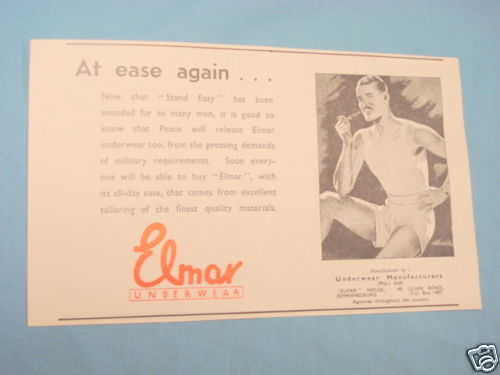 1945 South Africa Ad Elmar Underwear - $7.99