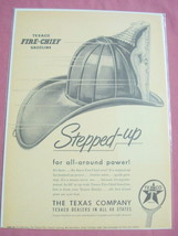 1940&#39;s/50&#39;s Texaco Fire Chief Gasoline Ad With Hat - £6.31 GBP