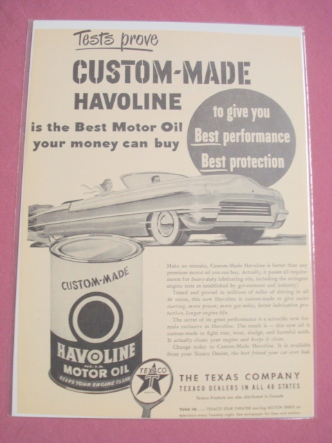 1940's/50's Texaco Havoline Ad With Havoline Oil Can - $7.99