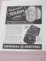 1941 G-E Exposure Meter Photography Ad General Electric - £6.25 GBP