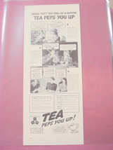 1941 Tea Ad Tea Peps You Up! With Mr. T. Pott - £6.38 GBP