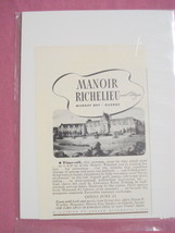 1943 Ad Manor Richelieu and Cottages, Murray Bay Quebec - $7.99