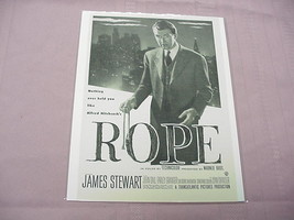 1948 Rope Alfred Hitchcock Movie Ad James Stewart - $7.99