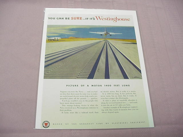 1948 Westinghouse Ad Electropult Navy Motor - $7.99