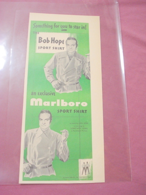 1949 Ad Bob Hope Sport Shirt Marlboro Shirt Company - $7.99