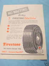 1945 South Africa Tires Ad Firestone - £7.82 GBP
