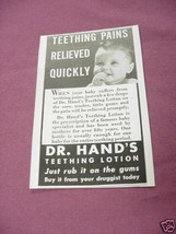 1942 Dr. Hand&#39;s Teething Lotion - £6.28 GBP