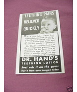 1942 Dr. Hand&#39;s Teething Lotion - £6.28 GBP