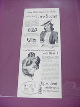 1940 Pepsodent Antiseptic Ad Your Breath Insurance - £6.36 GBP