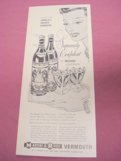 1941 Ad Martini &amp; Rossi Vermouth - $7.99