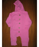 Baby Girl Hooded Bodysuit One Piece Romper Unionsuit hot pink size 6-9 m... - $7.50