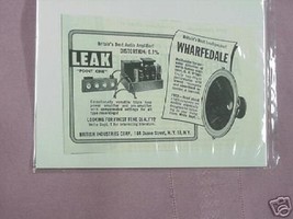 1951 British Industries Corp. Ad Wharfedale Loudspeaker - £6.27 GBP